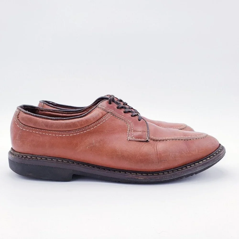Allen‎ Edmonds Wilbert Comfort Oxford Brown Leather Split Toe Shoes Mens 10.5